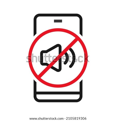 Smartphone mute sound. Silence phone. Vector illustration