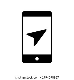 smartphone navigation arrow icon vector