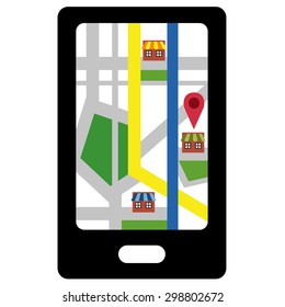 Smartphone navigation icon vector