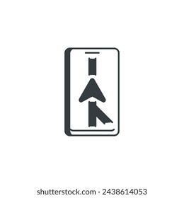 Smartphone navigation icon, vector illustration