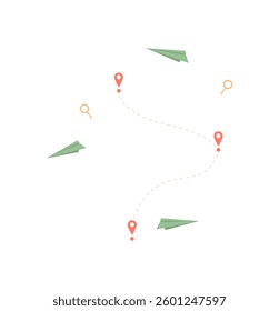 Smartphone navigation map with a flat design. User map app with clear navigation features for easy access. Mobile tool for digital communication, perfect online media.
