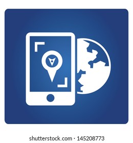 smartphone with navigation sign, GPS tracking