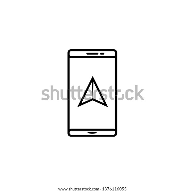 smartphone navigator icon. Element of simple\
icon for websites, web design, mobile app, info graphics. Thin line\
icon for website design and development, app development on white\
background