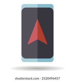 Smartphone with navigator vector isolated icon. Navigation sign. Graph symbol for travel and tourism web site and apps design, logo, app, UI