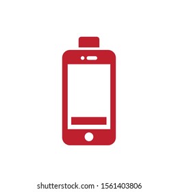 Smartphone need charging vector icon