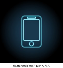 Smartphone neon glow icon. Simple thin line, outline vector of Technology icons for UI and UX, website or mobile application