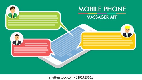 smartphone new message chat application vector, Mobile phone