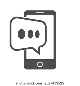 Smartphone with new message or notice. Email reminder sign isolated on white background. Vector illustration