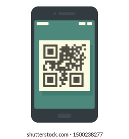 Smartphone new qr code icon. Flat illustration of smartphone new qr code vector icon for web design