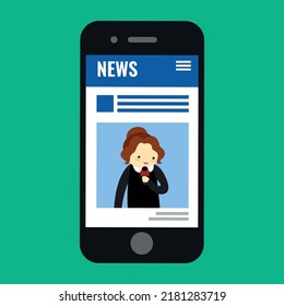 Smartphone with news website on screen