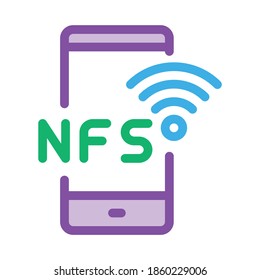 smart phone nfc Zahlung app Symbol Vektor. Smartphone nfc Payment app-Zeichen. Illustration von Farbzeichen