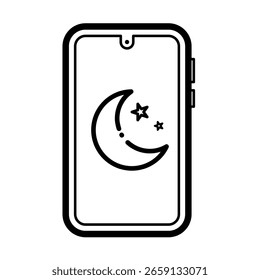 Modo de Smartphone noturno - ícone de vetor