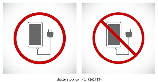 smartphone no charge - stop sign