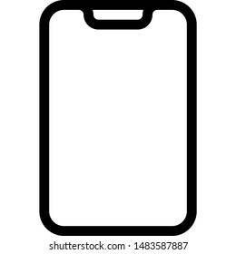 Smartphone with notch display isolated on white background