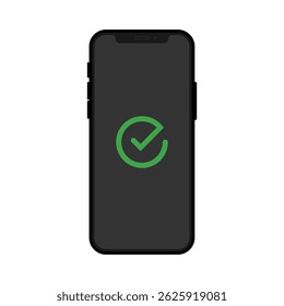 Notificação por smartphone para concluir uma tarefa. Processo de atualização, download ou upload. Ilustração vetorial.