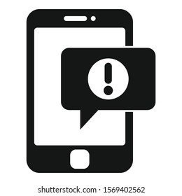 Smartphone notification icon. Simple illustration of smartphone notification vector icon for web design isolated on white background