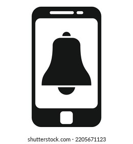 Smartphone notification icon simple vector. Home time. Remote worker