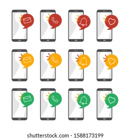 Smartphone Notification Icon Vector Isolated Illustration 