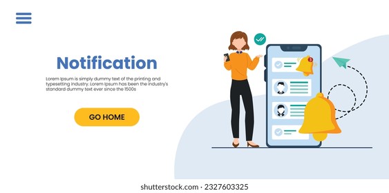 Smartphone con notificación. Nuevo mensaje de correo electrónico en el teléfono. Mensaje de alerta. Concepto de notificación de nuevo mensaje u otro aviso. Correo electrónico no leído. Alertas de error de peligro, mensajes de virus o inseguros, correo basura	
