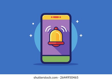 Smartphone com notificação. Nova mensagem de email no telefone. Mensagem de alerta. Conceito de notificação de nova mensagem ou outro aviso. Email não lido. Alertas de erro de perigo, mensagens de spam ou vírus inseguras