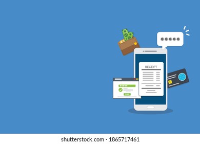 Smartphone with a notification on financial transaction. Online payment concept.