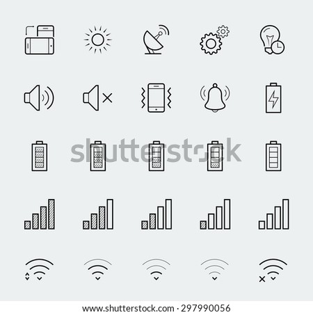 Smartphone notification vector icon set