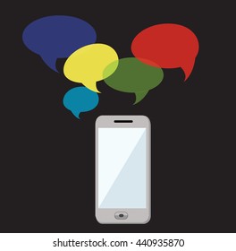 smartphone notifications and background vector
