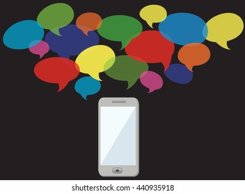 smartphone notifications and background vector