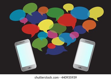 smartphone notifications and background vector