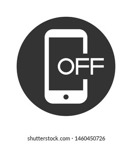 Smartphone off icon. Flat design. Phone connection sign. Vector illustration isolated on white background.