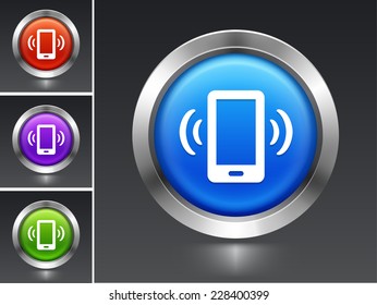 Smartphone on Blue Round Button