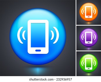 Smartphone on Blue Round Button
