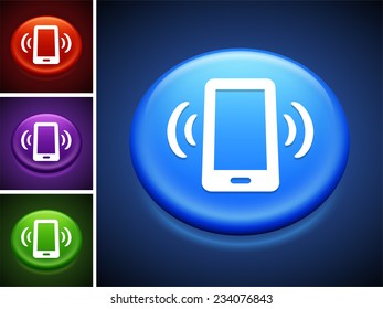 Smartphone on Blue Round Button