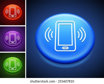 Smartphone on Blue Round Buttons