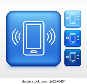 Smartphone on Blue Square Buttons