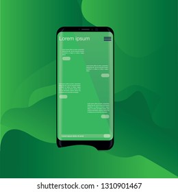 smartphone on color background