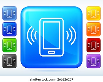 Smartphone on Color Square Buttons