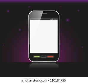 Smartphone on  dark background. Eps10 Vector.