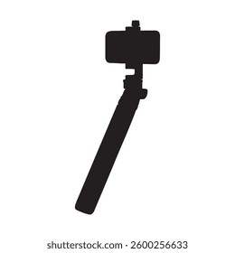 Smartphone on a Gimbal Tripod Silhouette Vector Illustration