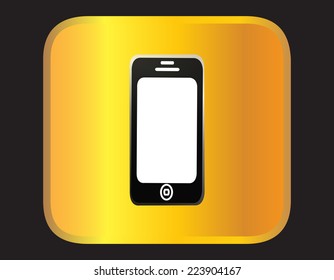 Smartphone on the gold background