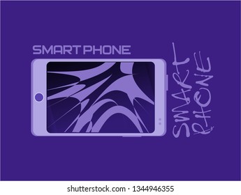 Smartphone on purple background. Vector illustration - 10 eps.