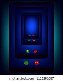 Smartphone on smartphone screen vector illustration