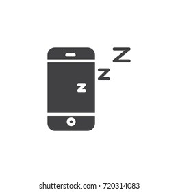 Smartphone on sleep mode icon vector, filled flat sign, solid pictogram isolated on white. Symbol, logo illustration.