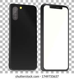 Hermoso smartphone con pantalla en blanco. Muy similar a un teléfono celular real