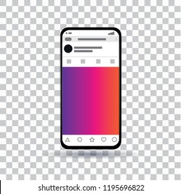 Smartphone auf transparentem Hintergrund, mobile Anwendungen, soziales Netzwerk, Vektorillustration-Illustration