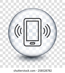 Smartphone on Transparent Round Buttons