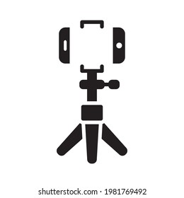 Smartphone On Tripod Design Vector Template Illustration In Trendy Flat Style