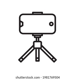 Smartphone On Tripod Design Vector Template Illustration In Trendy Flat Style