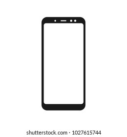 Smartphone on white backgound isolated.