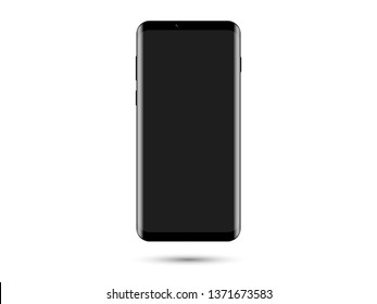 Smartphone on white background isolated vector illustration. power off black screen 